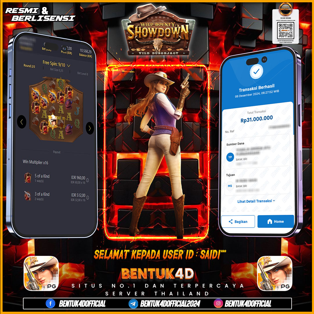 DESEMBER PENUH KEMENANGAN !!! SELAMAT KEPADA USER ID : SAIDI*** ATAS KEMENANGAN Rp31,000,000,- JUTA DI BENTUK4D !!! BULANN BARU SENSASI BARU DI BENTUK4D BOSKU !! 